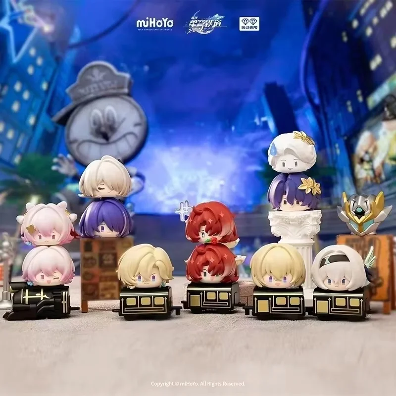 Mihoyo oficial genuíno honkai estrela ferroviário figuras empilháveis 2a na moda caixa cega brinquedo estatueta 7 de março argenti acheron fãs presente