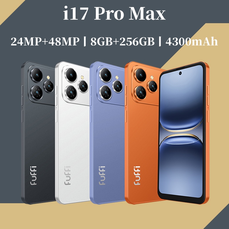Global Vision i17 Pro Max Smartphone 5G Android 8GB RAM 256GB ROM 6.56 Inch Phone 720x1612HD 24+48MP 4G 5G Network Mobile Phones