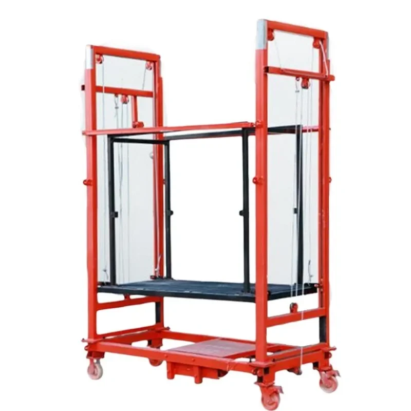 Andamio de elevación portátil para interiores y exteriores, escalera eléctrica de carga de 2-8 metros de alto, 600KG, decoración móvil personalizable