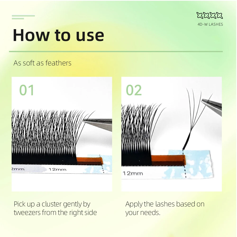 Yelix Smaller Spacing 4D W Shape Eyelash Extension Narrow 4D Lashes Natural Soft Premade Volume Fan Lashes Hand Premium Lashes