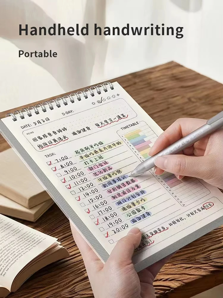 A5 プランナー アジェンダ スパイラル ノート スケジュール 毎日の計画 To Do リスト メモ帳 160 ページ 厚い オフィス 学校用品 文房具