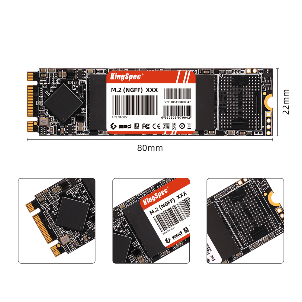 KingSpec M.2 SSD NGFF 128GB 256GB 512gb 1TB 2TB M2 SATA SSD 2280 SATA3 6Gb disco duro interno de estado sólido para ordenador portátil