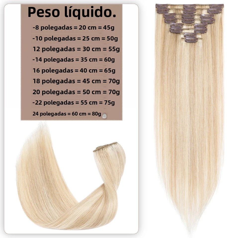 S-noilite extensões de cabelo natural 50-80g cabelo humano fino em linha reta peruca 8 "-24" 8 pçs/set clipe de cabeça cheia em grampo de cabelo natural
