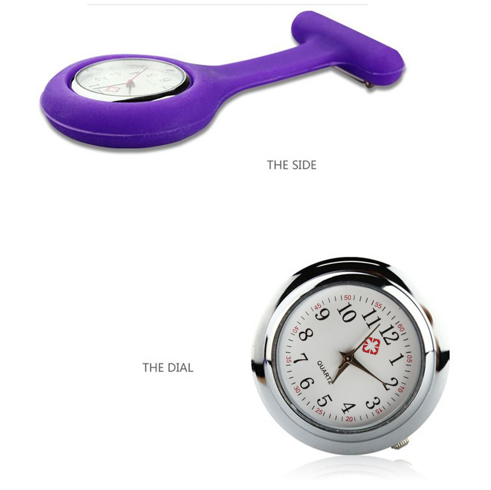 Portable Nurse Gown brooch watch Gel,Mini Silicon Quartz Watch Nurse hospital work Supplies Tunic Fob Watch With Free Battery