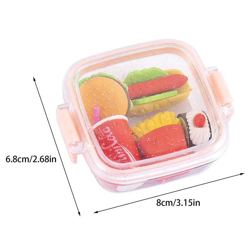 ランダム 1pc 弁当箱消しゴムセット素敵な消しゴムソフト鉛筆消しゴム学生文具用品絶妙な賞品ギフト