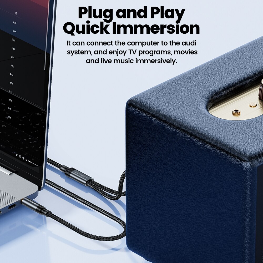 Toocki rcaケーブル3.5mmジャックから2 rca auxオーディオケーブル3.5mmから2rca男性用アダプタースプリッターテレビボックス用アップルテレビスピーカーワイヤーコード