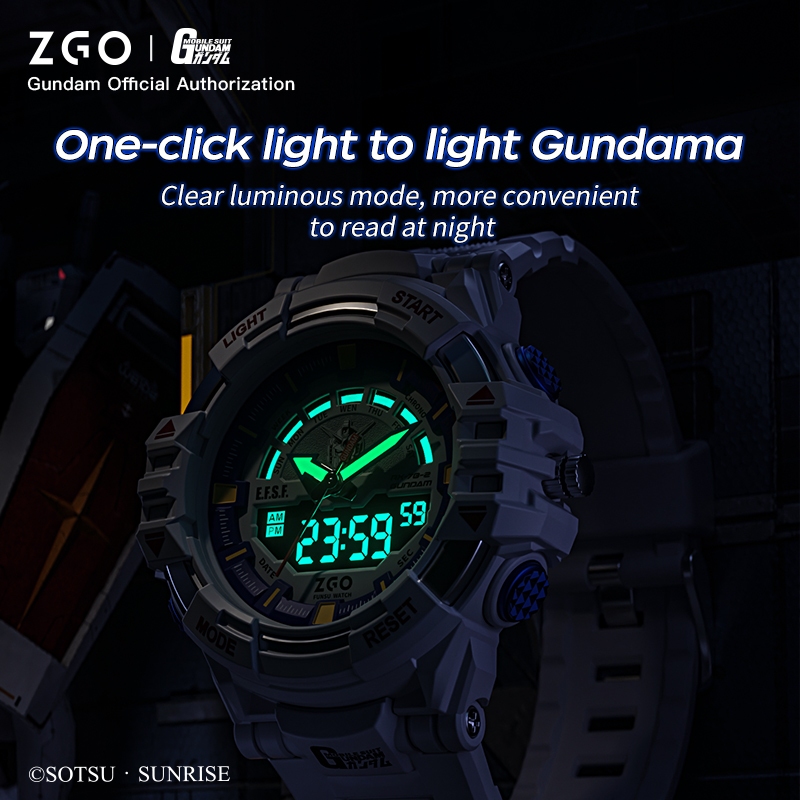 Reloj ZGO X Gundam para niños, relojes digitales electrónicos deportivos mecánicos impermeables para estudiantes de secundaria, regalo para adolescentes 872