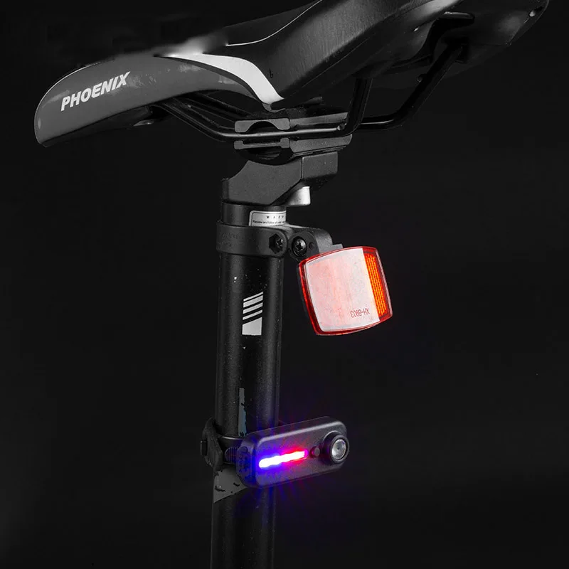 Mini LED Flashlight USB Rechargeable Red Blue Police Light Portable  Pocket Flashlight Keychain Lamp Traffic Flash Warning Light