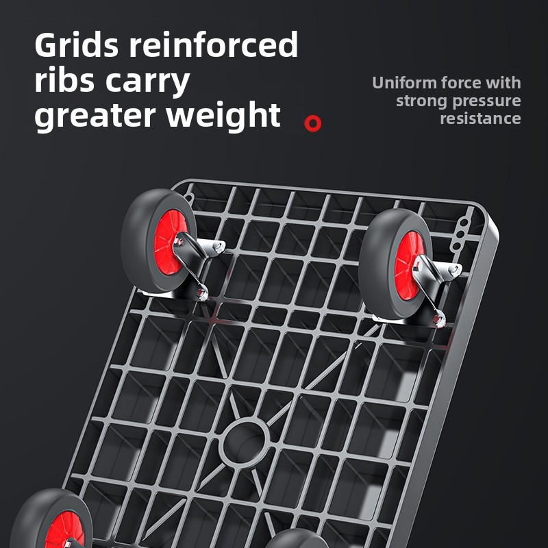 Trolley Folding Pull Goods Small Pull Truck Warehouse Trailer Portable Four Wheel Silent Handling Flat Truck