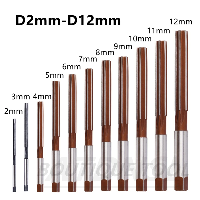 Hand Reamer D2-20mm 2.5/3.5/4.5/5.5/6.5/7.5/8.5mm 5/7/10/17pcs CNC Tool Precision H8 Straight-shank Metal Expansion Reamers