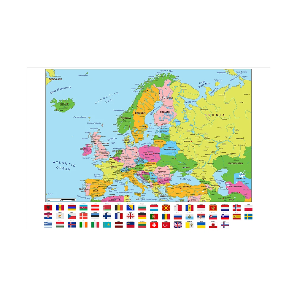 Mapa europy 150*100cm włóknina płótno malarstwo winylowe duży plakat ścienny wiszący obraz dekoracja wnętrz artykuły szkolne