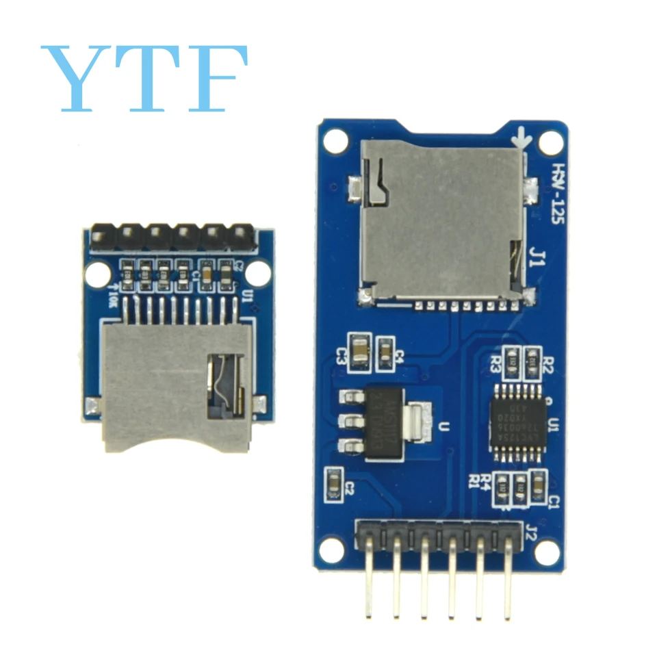 Módulo de tarjeta Micro SD, lector/escritor de tarjetas TF, interfaz SPI con Chip de conversión de nivel para Arduino ARM AVR, 1-50 Uds.