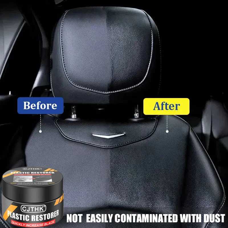 Restaurador de plástico para coche, agente de revestimiento de cera para renovación de paneles y cuero Interior de coche, brillo negro, revestimiento de reparación y pulido automático