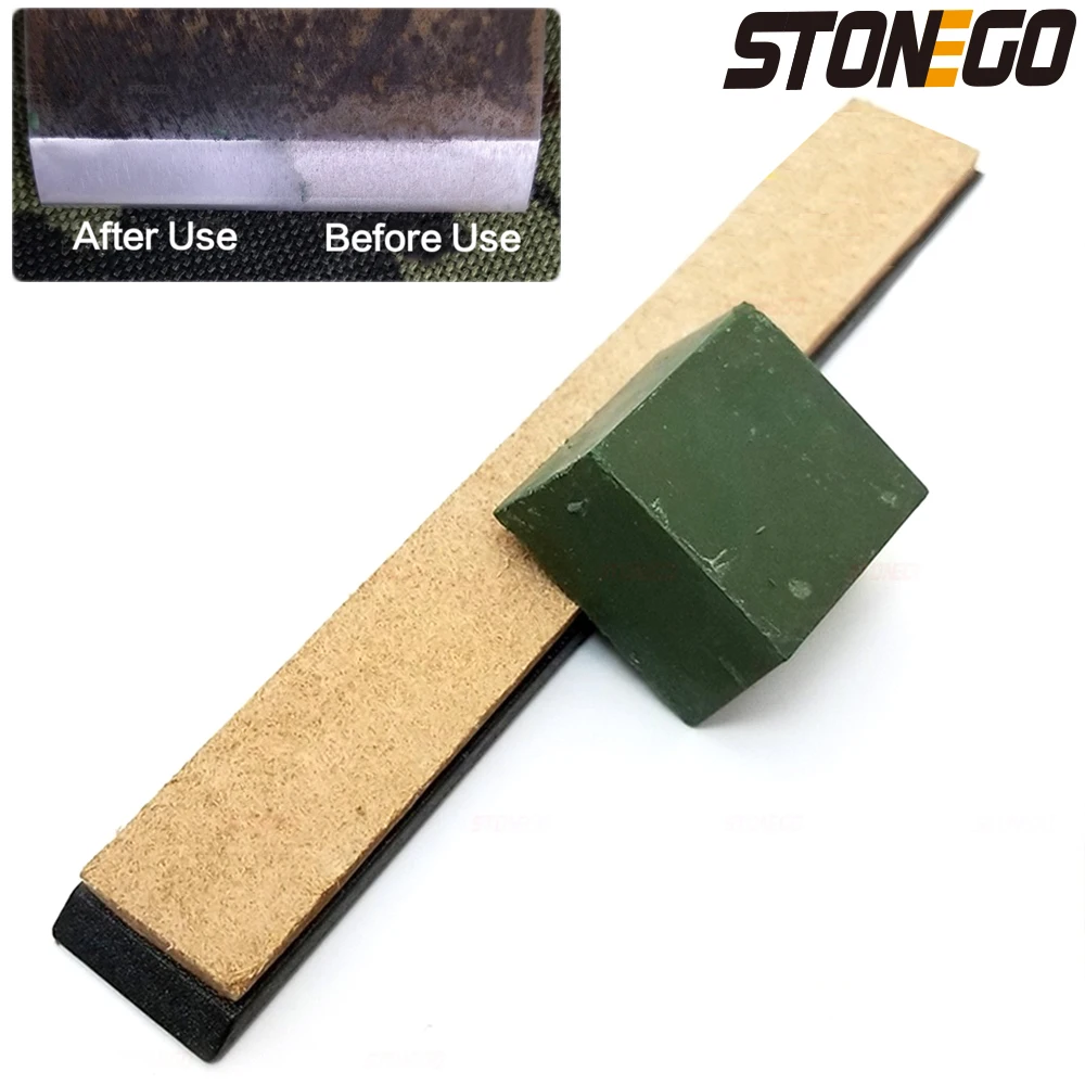 Afilador de cuchillos STONEGO, afilador de cuero, compuesto de pulido, pasta de cuchillo, herramienta de afilado de pasta de pulido