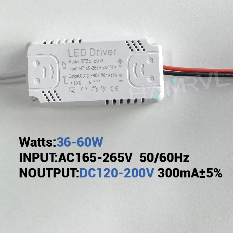 LED Driver Adapter DC180-240V 300mA 36-60W 60-80W AC165-265V Lighting Transformer Panel For Ceilling Lamp Power Supply