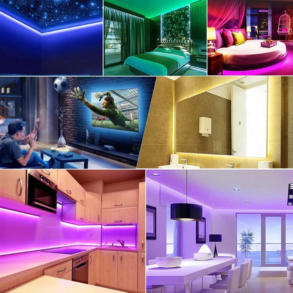 NOWYEY LED Strip 5V 5050 RGB USB Flexible Ribbon With Sound Sensor With 24 Keys Remote Control For TV Background Lighting