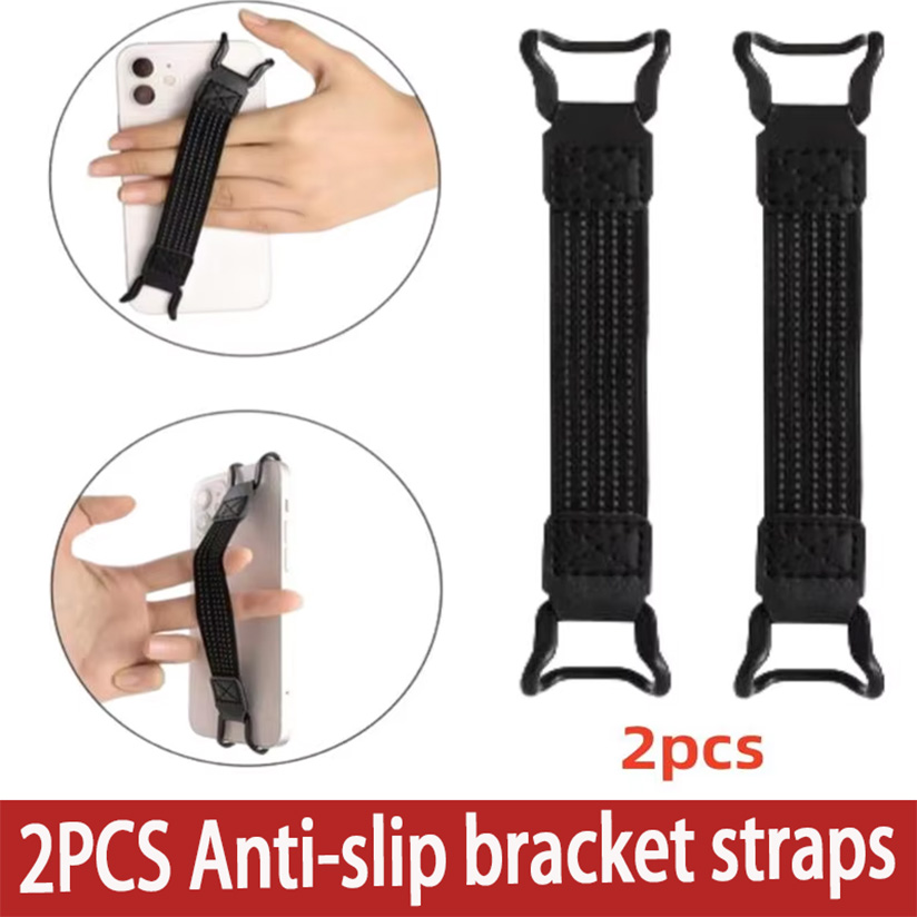 2 SZT. Uchwyt Stojak na Tablet do iPad 9.7/10 cali Uniwersalny Pasek na Rękę Skórzany Uchwyt Grip Bezpieczny Pasek na Rękę do iPad/Xiaomi/Samsung