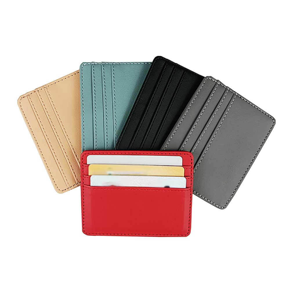 Ultra-thin Leather Mini Wallet Slim Bank Credit Card Holder Men's Business Small ID Case For Women Purse 4 Slots Cardholder