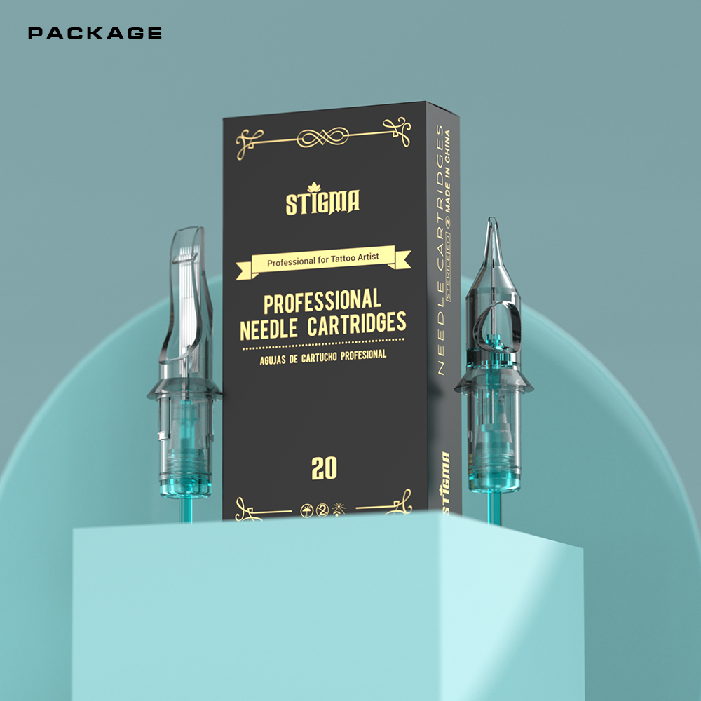 Stigma 20 piezas cartuchos de tatuaje desechables agujas RL/RS/RM 0,3 MM 0,35 MM seguridad esterilizada profesional para suministro de máquinas de tatuaje