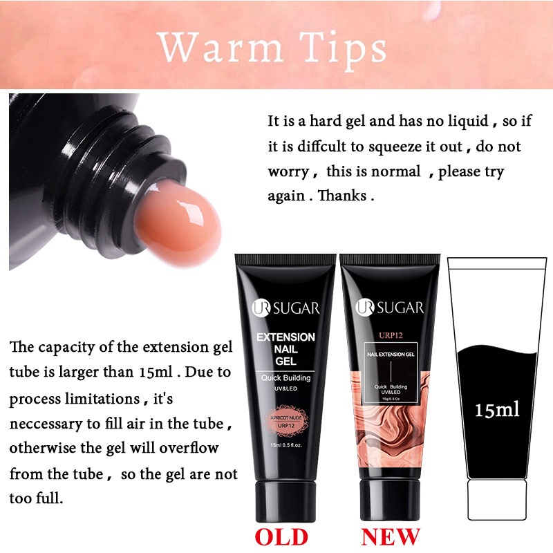 Kit de azúcar UR acrílico para uñas, esmalte de Gel de construcción rápida, Color Nude y purpurina, todo para manicura, diseño artístico, extensión de Gel UV