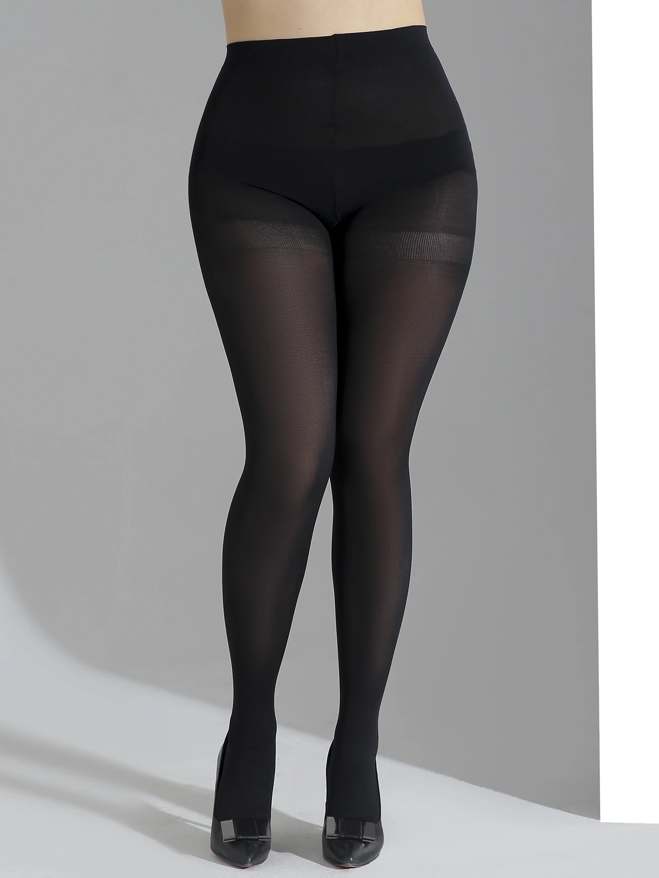 EIN PAARE Transparente schwarze einfarbige Strumpfhosen in Übergröße, ultradünne Nylonstrümpfe, koreanische, schlanke, hochwertige Strumpfhosen