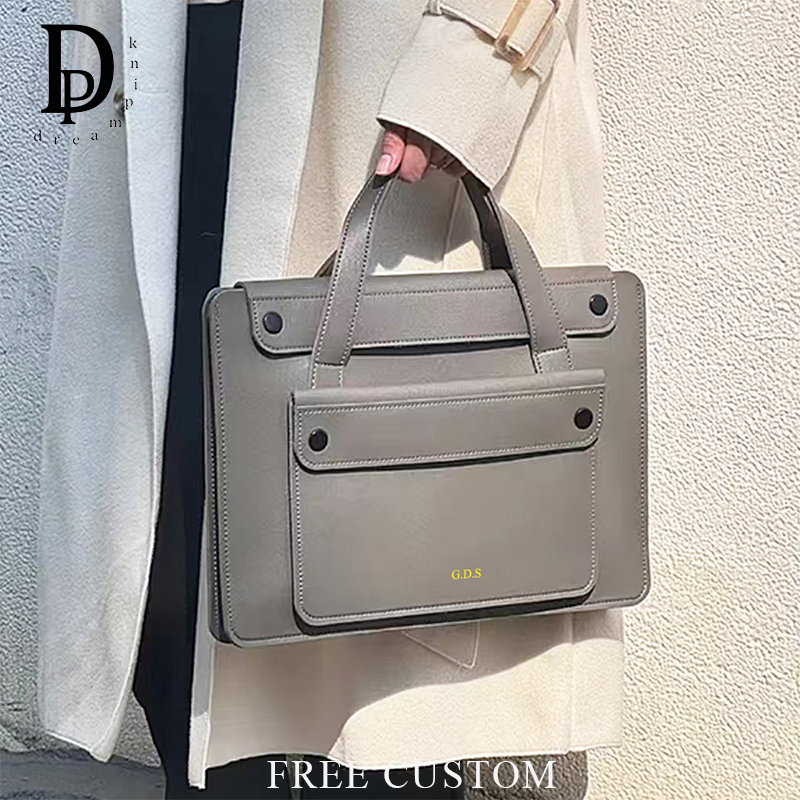 Чехол для ноутбука с индивидуальным именем для бизнеса и офиса с гравировкой инициалами, портативный роскошный портфель из искусственной кожи, большая вместительная сумка для ноутбука