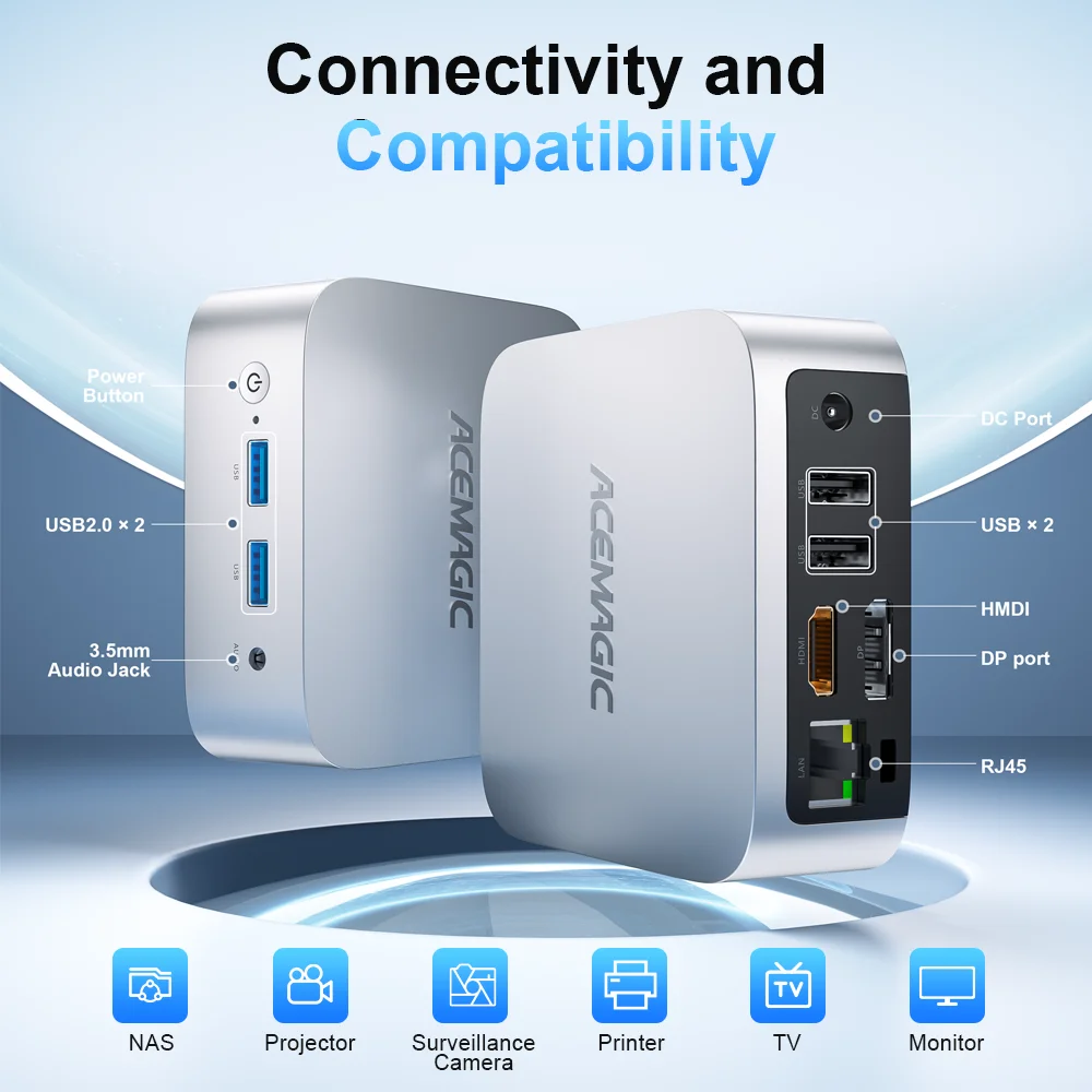 Acemagic intel prozessor alder lake n97 mini pc 16gb ddr4 gb ssd mini computer wifi5 bt 4,2 4k @ 60hz uhd pc für büro