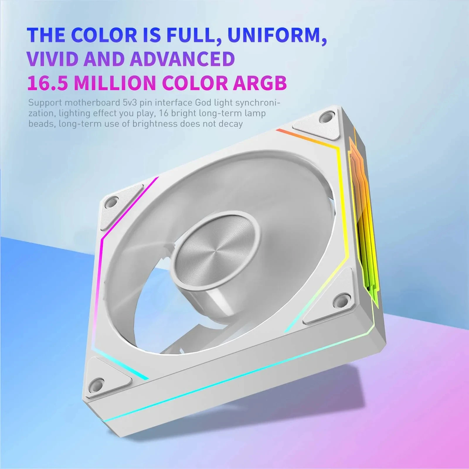 UPSIREN UF-2 PRISM 5 PRO Computergehäuselüfter 12 cm ARGB 4-poliger PWM-Leiser Lüfter 12 V großes Luftvolumen 45,2 CFM/800–1600 U/min
