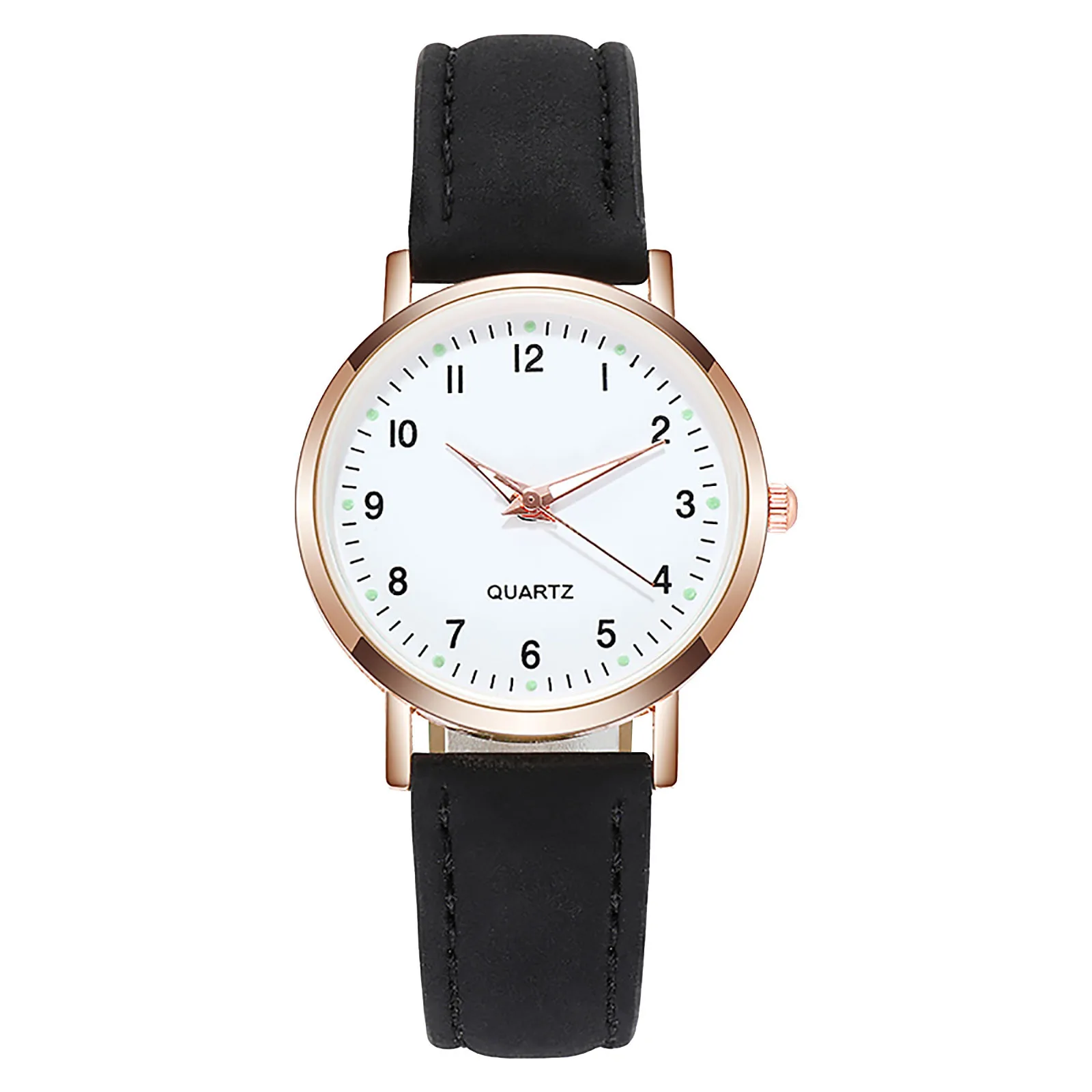 Reloj informal de cuero para mujer, pulsera de cristal de cuarzo analógico de lujo, 2023