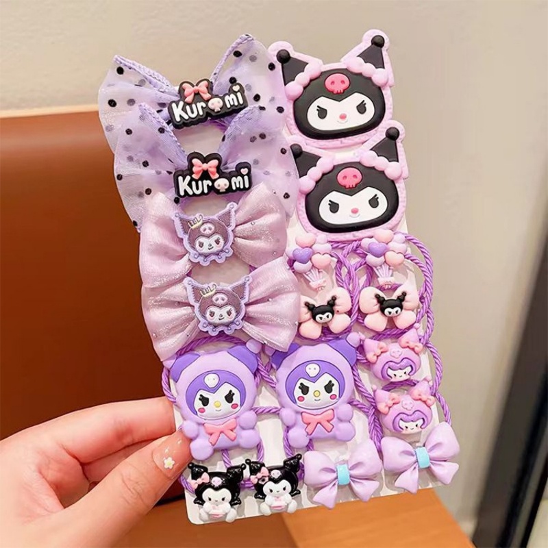 Leuke Kuromi-elastiekje doet geen schade aan het haar, heeft een goede elasticiteit, een babyhoofdband, een klein meisje dat het haar met haarlussen