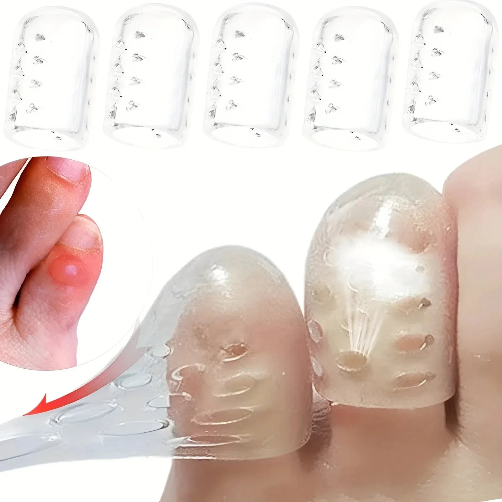 Silicone dedo do pé boné protetor capa polegar manga bolhas de milho alívio da dor toe tubo joanete correção cuidados com os pés