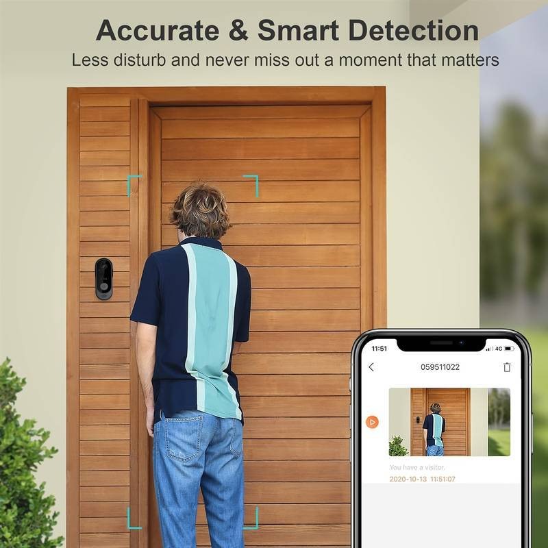 Timbre con cámara WIFI Tuya, videoportero HD para exteriores, inalámbrico, resistente al agua, protección de seguridad, visión nocturna IR, hogar inteligente