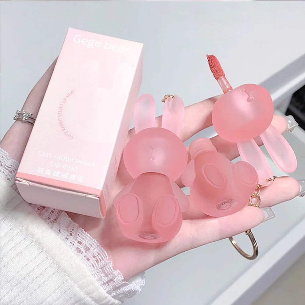 Smalto per labbra Gege Bear Rabbit, argilla per labbra in velluto opaco Rossetto non essiccante a colori a lunga durata