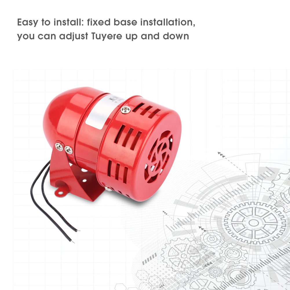 MS-190 Motoralarm 220 V 120 dB roter Mini-Motoralarm aus Metall, industrieller Ton, elektrischer Schutz vor Diebstahl, MS-190 Motoralarm