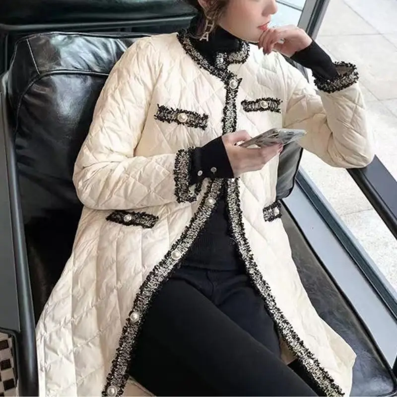 Chaqueta larga con botones para mujer, parka holgada y elegante a la moda, abrigo informal que combina con todo, prendas de vestir para Otoño e Invierno
