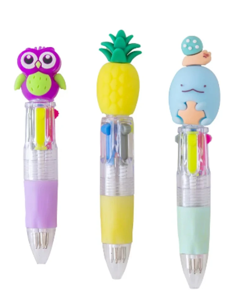 20 Teile/los Nette Cartoon 4 Farbe Mini Kugelschreiber KawaiiUnicorn Flamingo Versenkbare Schreibwaren Geschenk SchooOoffice Liefert