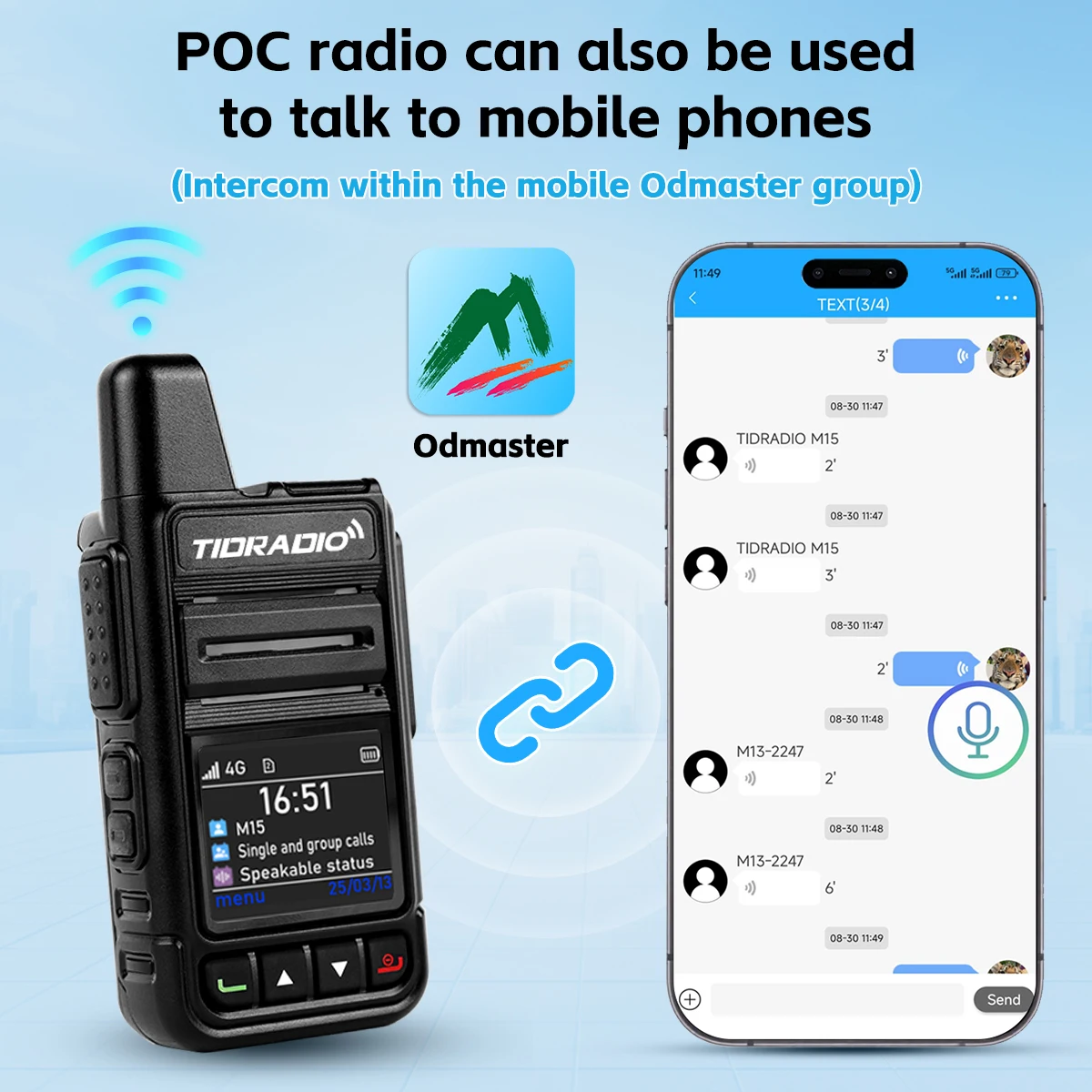 TIDRADIO M15  Long Range Walkie Talkie Global POC Radio  5000KM Walkie-Talkies Phone App "Odmaster" Friend & Group Functions