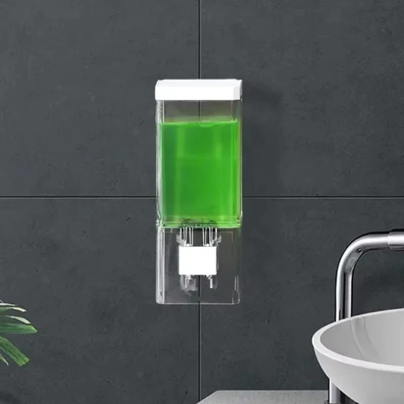 Niet-geperforeerde handmatige zeepdispenser Wandmontage Traceless Desinfecterende fles Badkamer Transparante zeepdispenser
