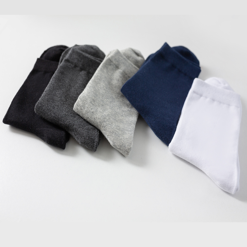 10 par/lote calcetines de algodón peinado para hombre negro Casual negocios transpirable alta calidad calcetín para hombre nuevo para hombre de talla grande EU38-48