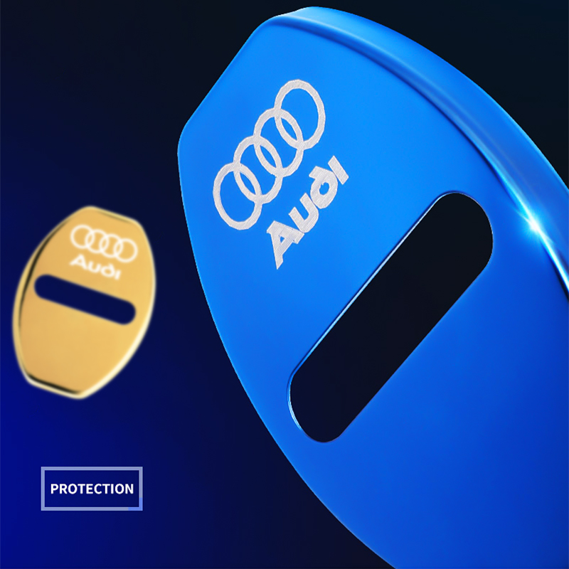 4Pcs Door Lock Decoration Protect Cover Emblem Case For Audi A1 A2 A3 A4 A5 A6 A7 A8 Q1 Q2 Q3 Q4 Q5 Q6 Q7 Q8 TT RS6 S5 Quattro