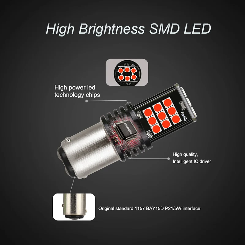 Py21w Ba15s P21w Led 1156 Bau15s หลอดไฟ 3030SMD Canbus 1157 Led Bay15d P21/5w ไฟเลี้ยวรถเบรคหางสํารองแสงสีแดง
