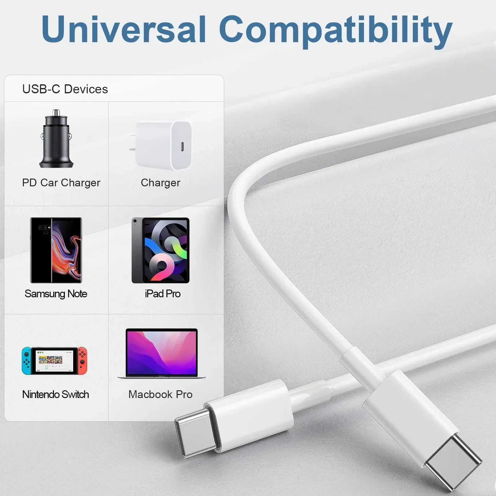 Tipo Cavo di ricarica rapida da USB C a C 1M/3FT 2M/6FT per smartphone Android IPhone 15 16 e Tablet PC