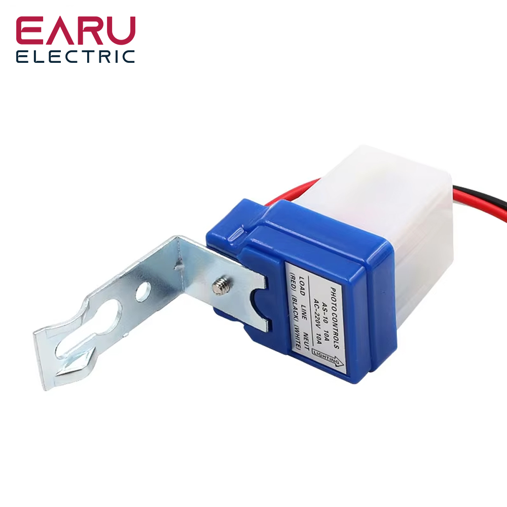 Controlador de interruptor de luz de farola de fotocélula de encendido y apagado automático AC 220V DC24V 50-60Hz 10A interruptor de Sensor de fotointerruptor de Control de fotos