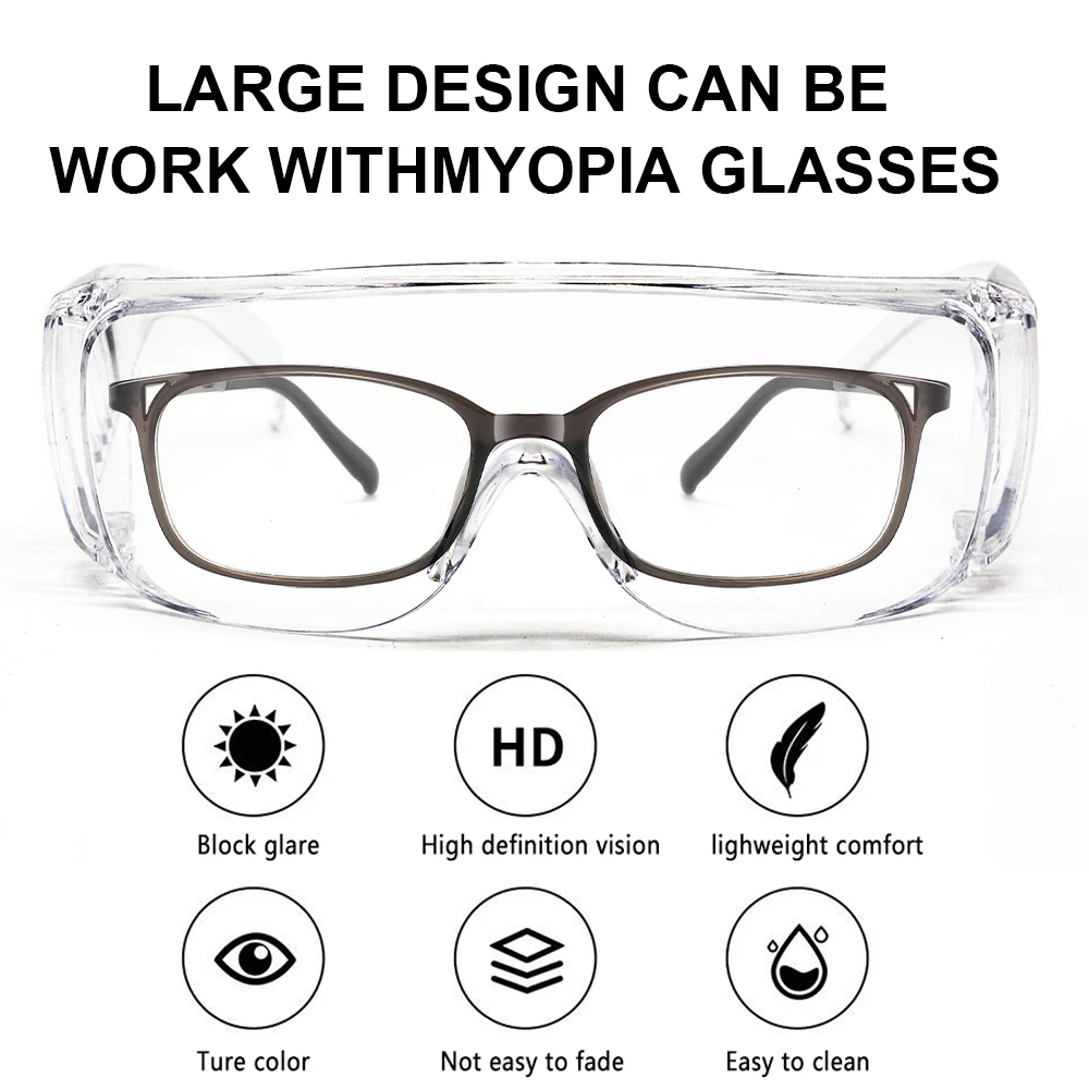 Safety Goggles Anti-Splash Dustproof Work Laboratory Glasses Eye Protection Labor Protection Safety Glasses Clear Lenses