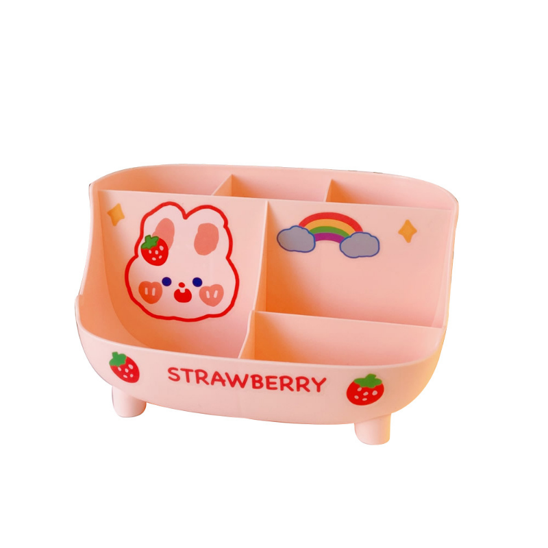 Kawaii – porte-stylo de bureau grande capacité, boîte de rangement de papeterie mignonne, porte-crayon créatif de dessin animé, organisateur de bureau pour filles