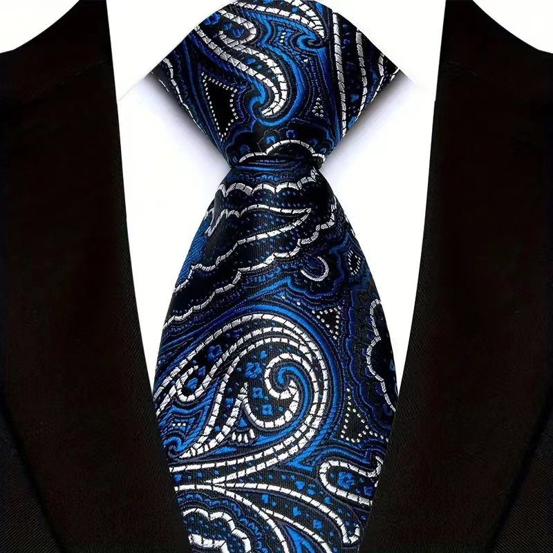 Herenstropdas Klassiek Gestreept Paisley 8 cm Jacquard Luxe stropdas Koningsblauw Kleur Accessoires Dagelijkse kleding Das Bruiloftsfeest Cadeau