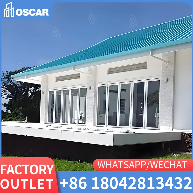 Oscaracso Exterior Conceal Pocket Slide Doors Inside Stacking Sliding Patio Door Large Double Tempered Aluminumdoor Hidden Glass