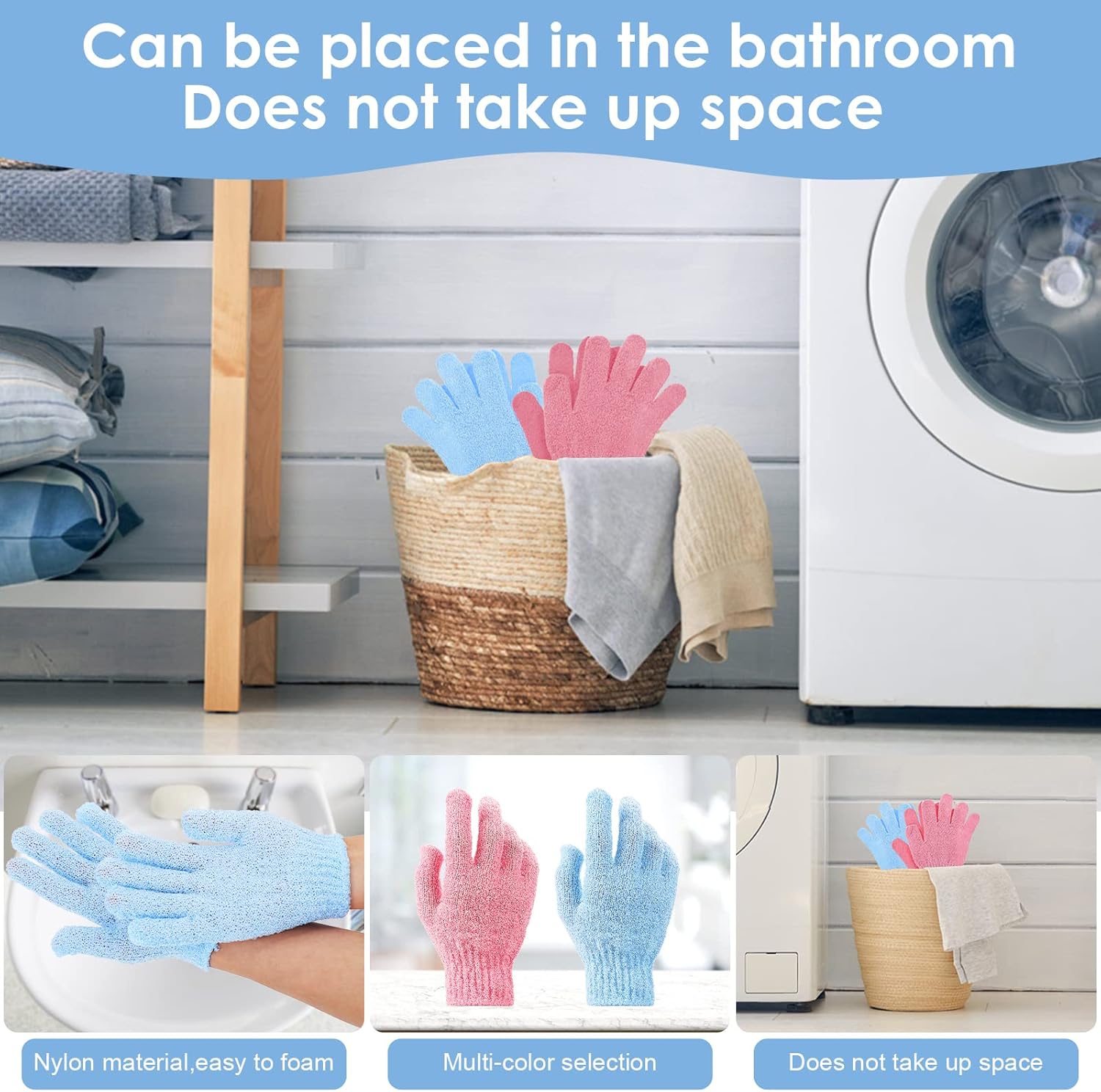 8/10 Stück Peeling-Badehandschuhe, doppelseitige Badehandschuhe für Beauty Spa, Massage, Haut, Dusche, Wäscher, Badezubehör