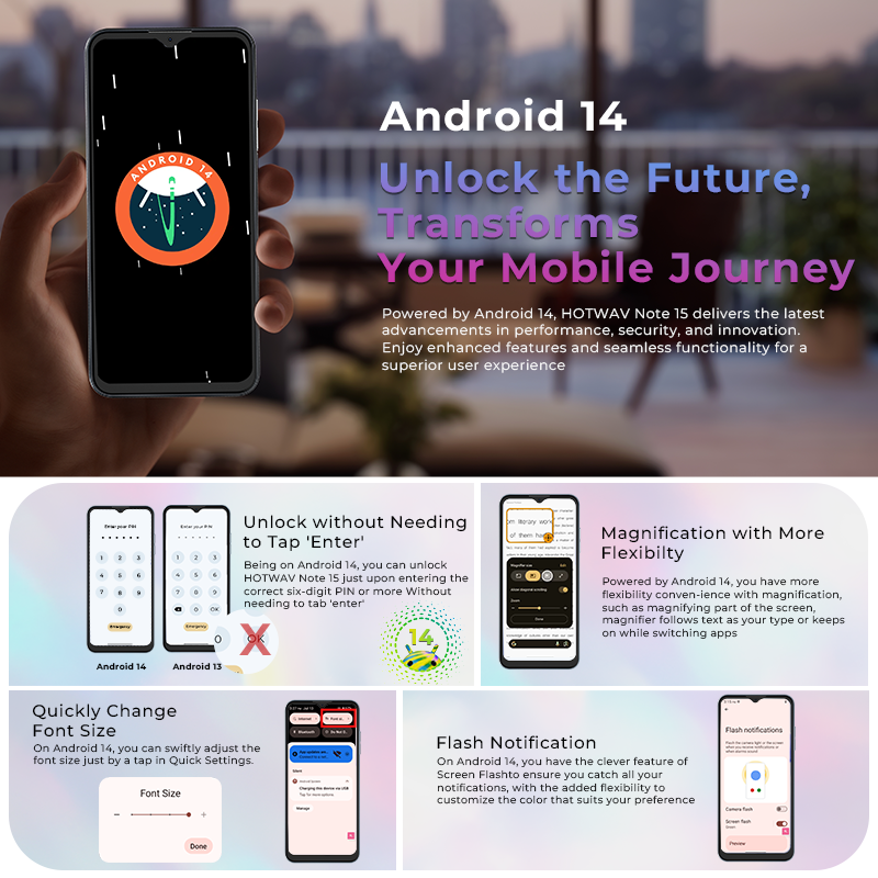 Hotwav note 15 smartphone ultrafino 6.6 ''hd + android 14 os 8(4 + 4)gb + 64gb octa-core telefone móvel 13mp 5160mah celular