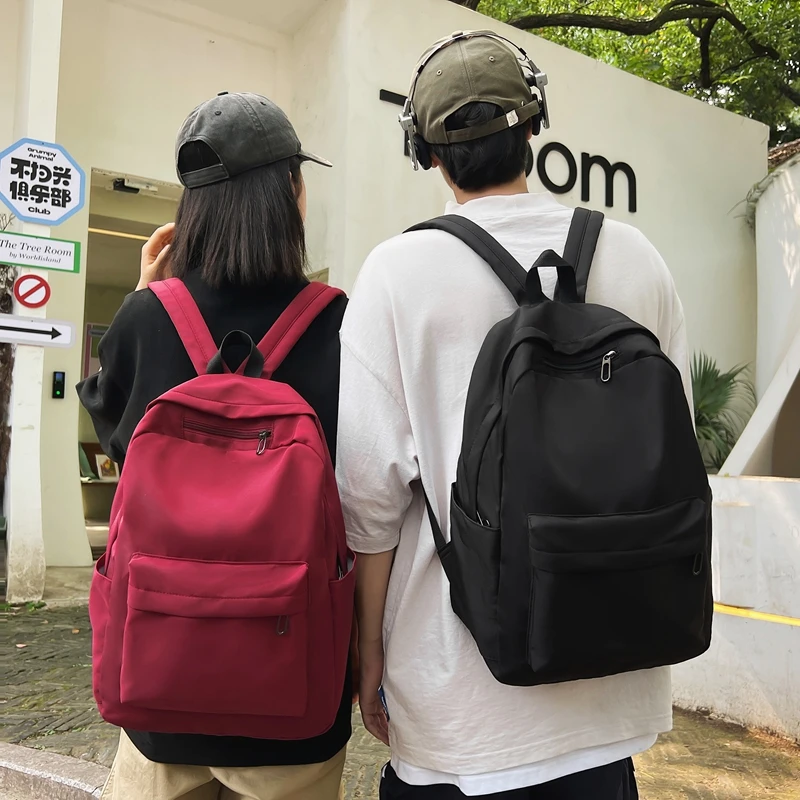Simple Solid Color Casual Backpack, Lightweight Versatile High School Student Bag, Versatile Solid Color Daypacks ForHangingOut